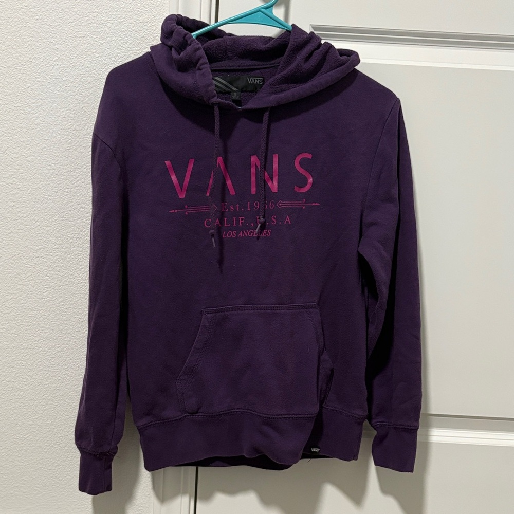 Vans Purple Hoodie with Pink Text